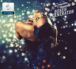 极品PS动作－浪漫的散景效果：Romantic Hearts Bokeh Generator